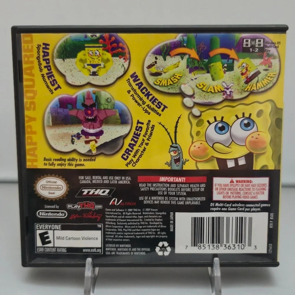 SpongeBob SquigglePants 3D & Truth or Square - Nintendo DS - 2 Games Tested